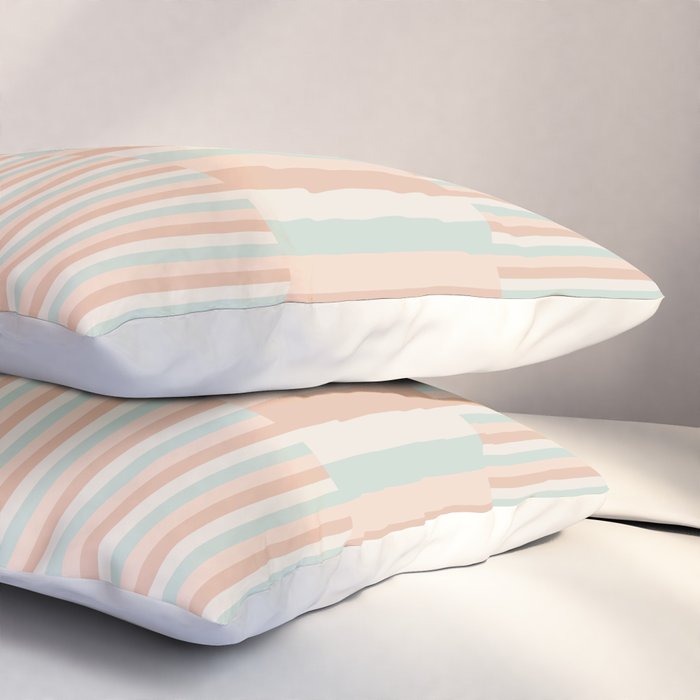 Mixed Stripes Pattern VI Soft Pastel Pillow Sham Gallery Image 3