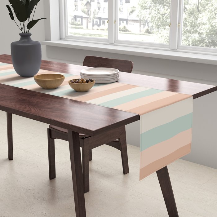 Mixed Stripes Pattern VI Soft Pastel Table Runner Gallery Image 2