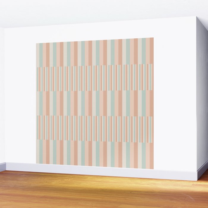 Mixed Stripes Pattern VI Soft Pastel Wall Mural Gallery Image 2