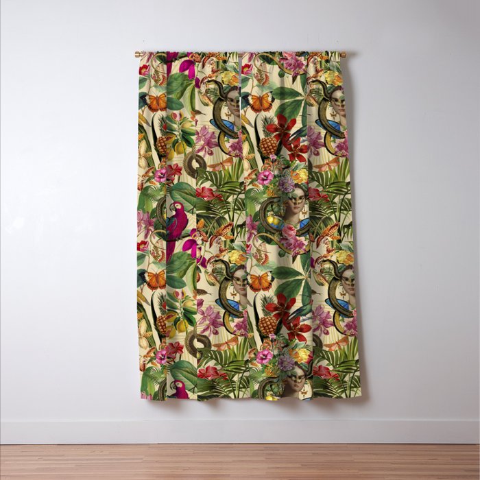 Snake Princess Tropical Jungle Vibes Multicolor  Window Curtain Gallery Image 3