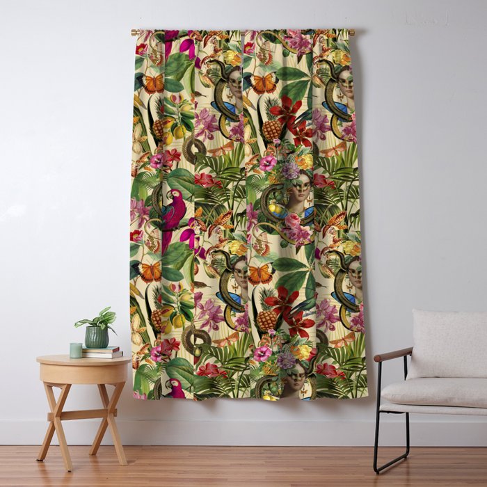 Snake Princess Tropical Jungle Vibes Multicolor  Window Curtain Gallery Image 5