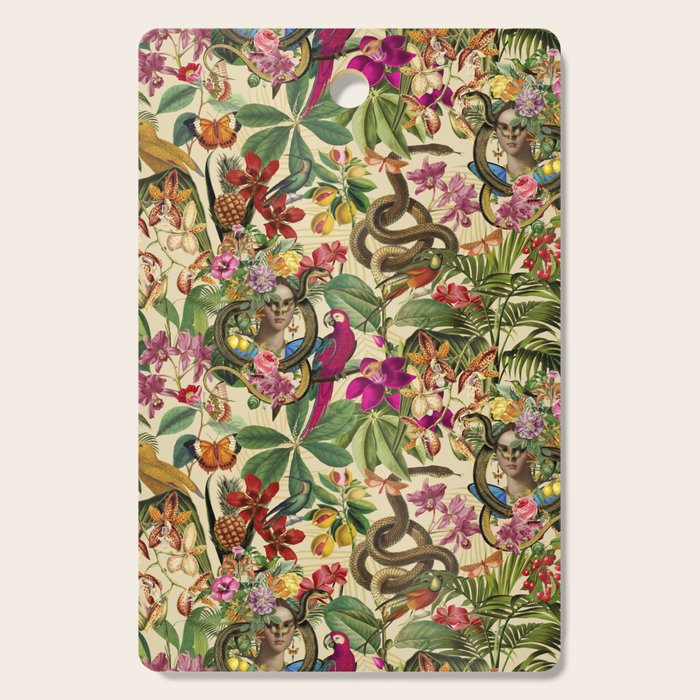 Snake Princess Tropical Jungle Vibes Multicolor  Cutting Board Gallery Image 1