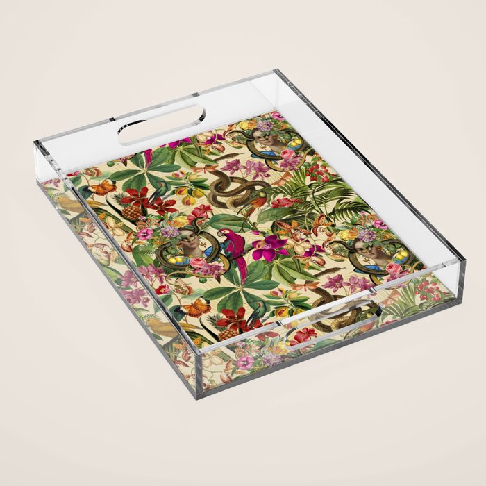 Snake Princess Tropical Jungle Vibes Multicolor  Acrylic Tray Gallery Image 1