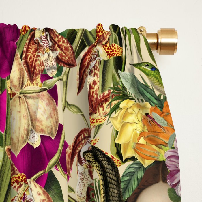 Snake Princess Tropical Jungle Vibes Multicolor  Window Curtain Gallery Image 2