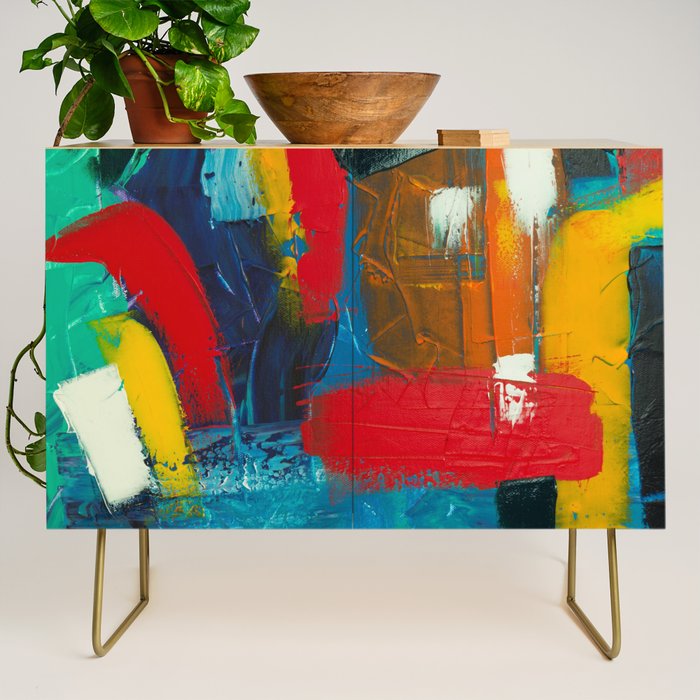 Mid Century Abstract Art Credenza Gallery Image 1