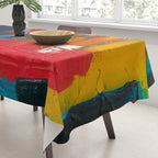 Mid Century Abstract Art Tablecloth Gallery Image 3