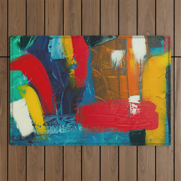 Mid Century Abstract Art Outdoor Rug Gallery Image 1