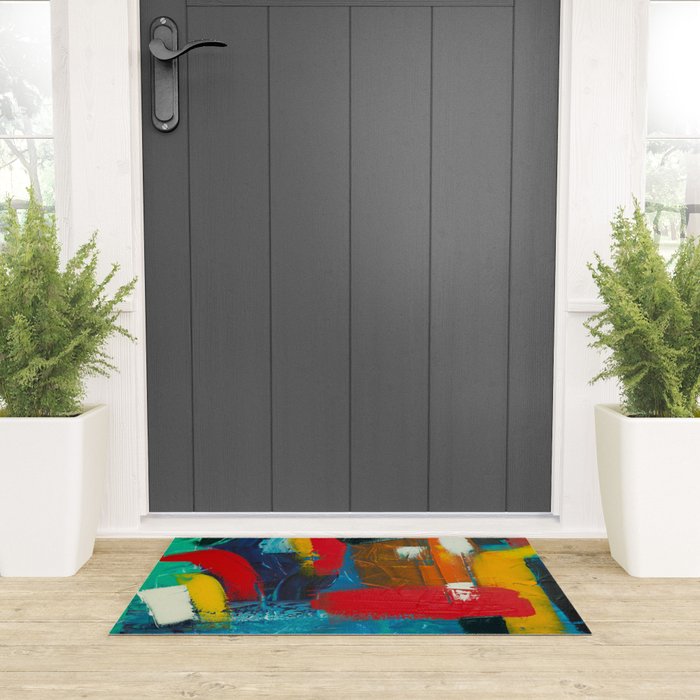 Mid Century Abstract Art Welcome Mat Gallery Image 3