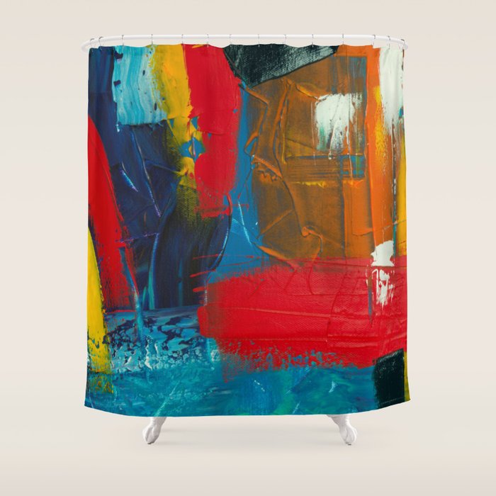 Mid Century Abstract Art Shower Curtain Gallery Image 1