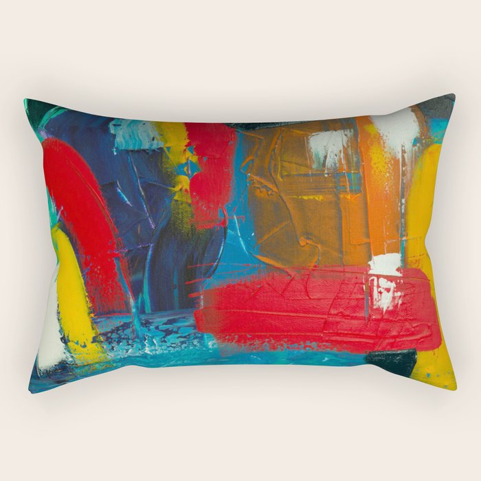 Mid Century Abstract Art Rectangular Pillow