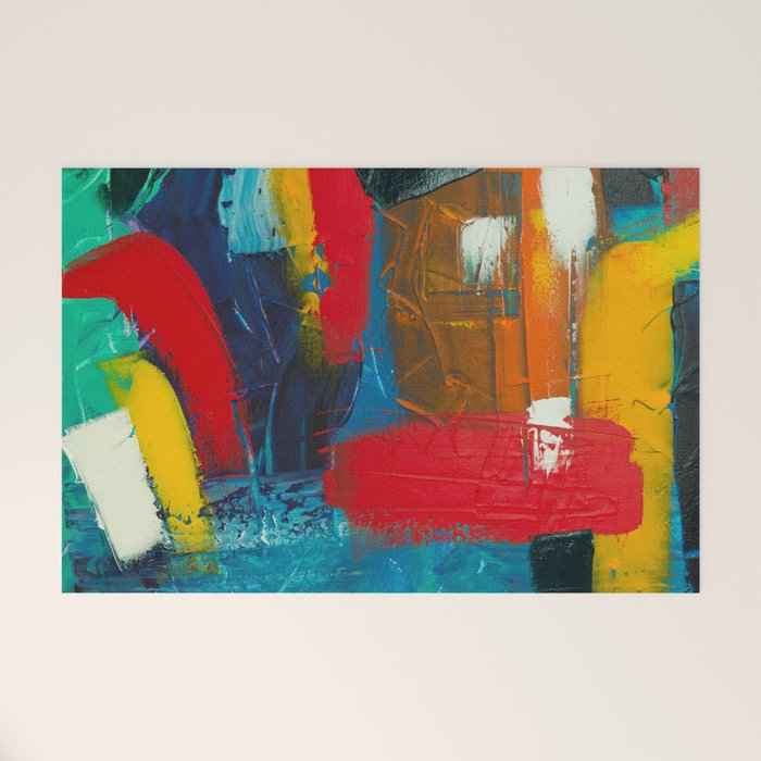 Mid Century Abstract Art Welcome Mat