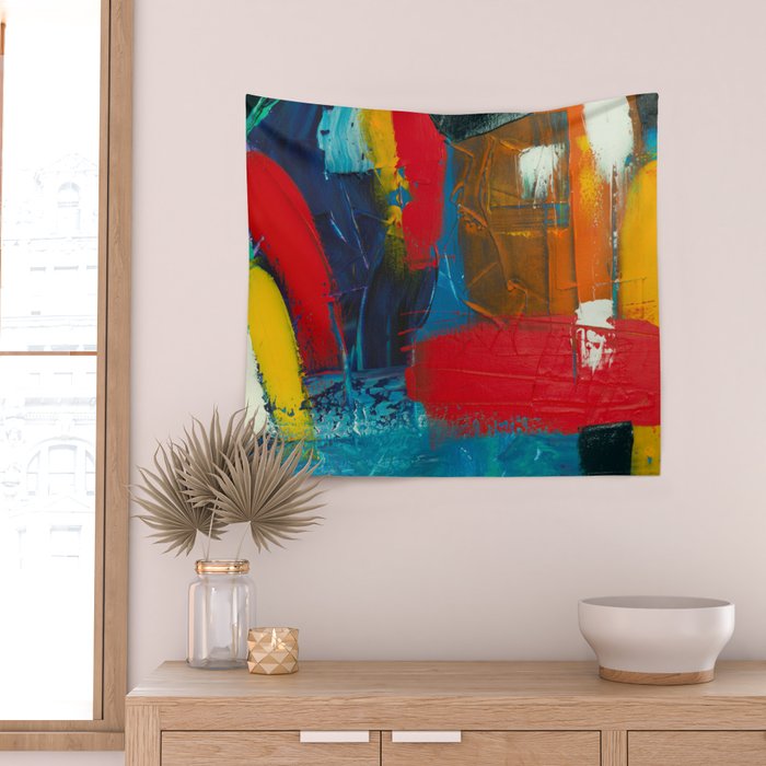Mid Century Abstract Art Wall Tapestry Gallery Image 2