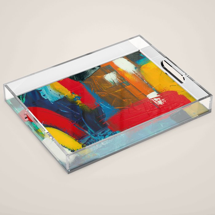 Mid Century Abstract Art Acrylic Tray Gallery Image 1