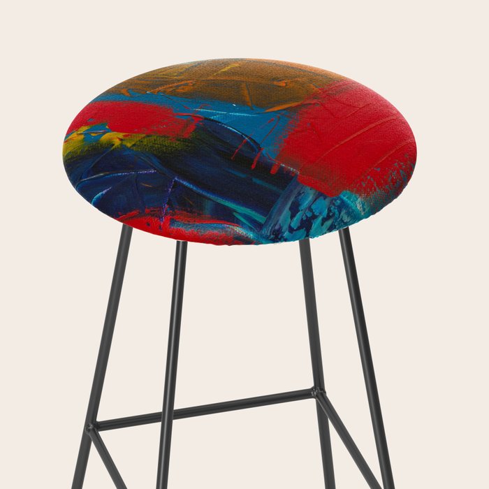 Mid Century Abstract Art Stool Gallery Image 2
