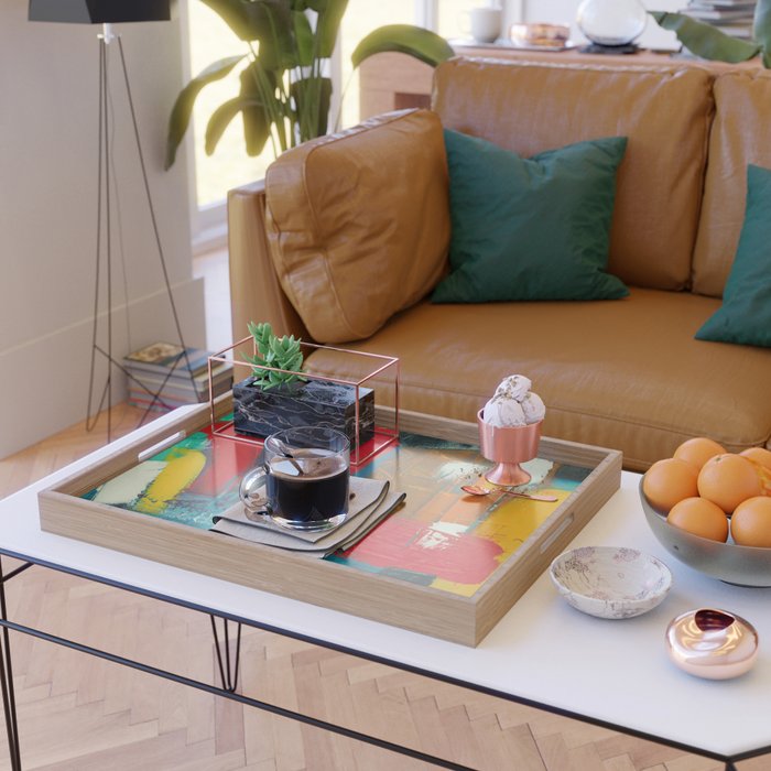 Mid Century Abstract Art Serving Tray Gallery Image 2