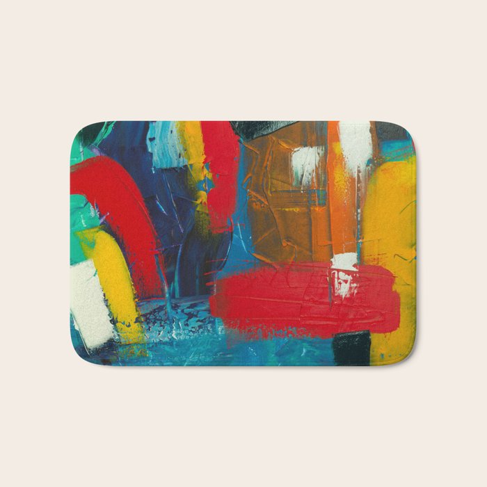 Mid Century Abstract Art Bath Mat Gallery Image 1