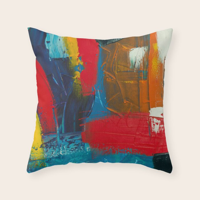 Mid Century Abstract Art Throw Pillow Gallery Image 1