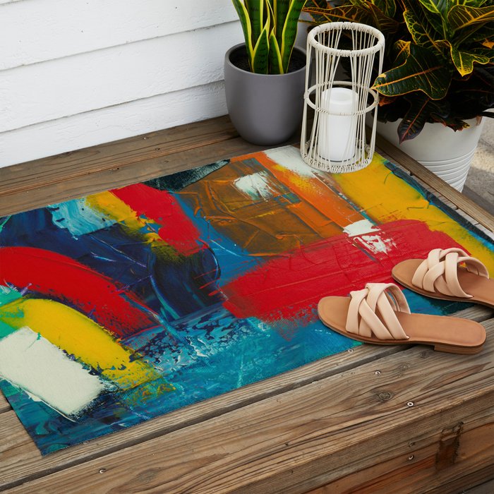 Mid Century Abstract Art Outdoor Rug Gallery Image 2