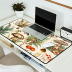 Woodland Vibes Mushroom And Fern Pattern Desk Mat Gallery Image 2