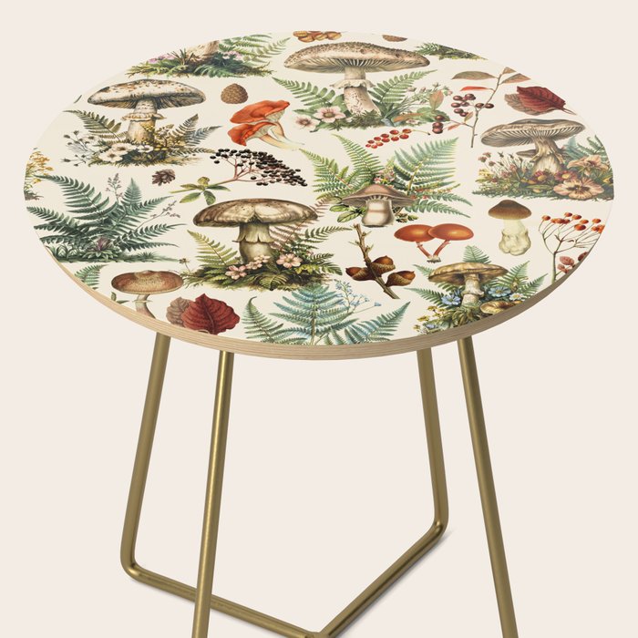 Woodland Vibes Mushroom And Fern Pattern Side Table Gallery Image 2