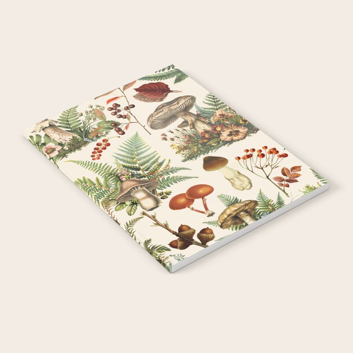 Woodland Vibes Mushroom And Fern Pattern Notebook Gallery Image 2