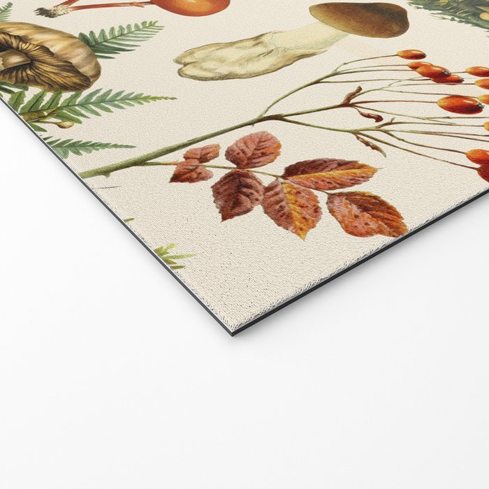 Woodland Vibes Mushroom And Fern Pattern Welcome Mat Gallery Image 2