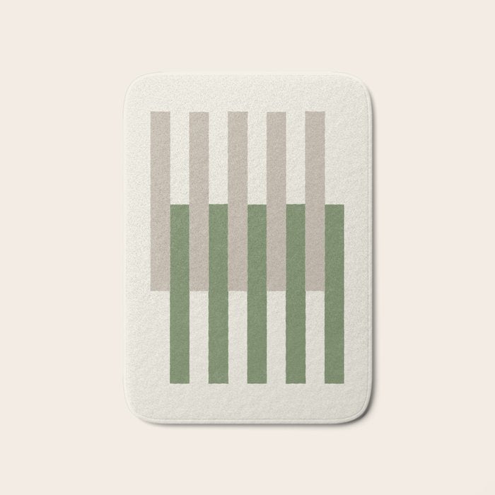 Lines Aligned - Green Bath Mat Gallery Image 1
