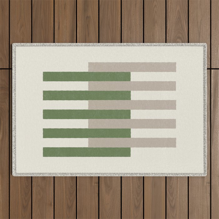 Lines Aligned - Green Outdoor Rug Gallery Image 1