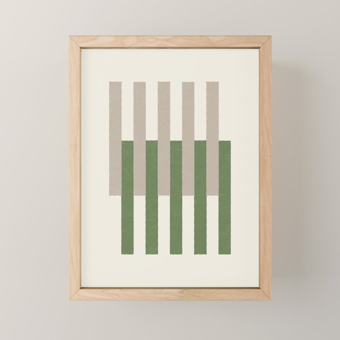 Lines Aligned - Green Mini Art Print Gallery Image 1