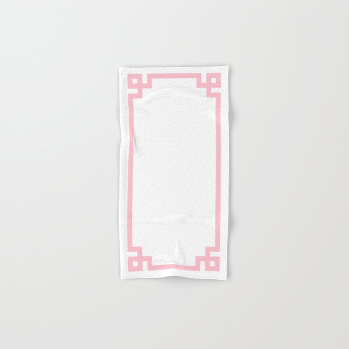 Pink Greek Key Border Bath Towel Gallery Image 1