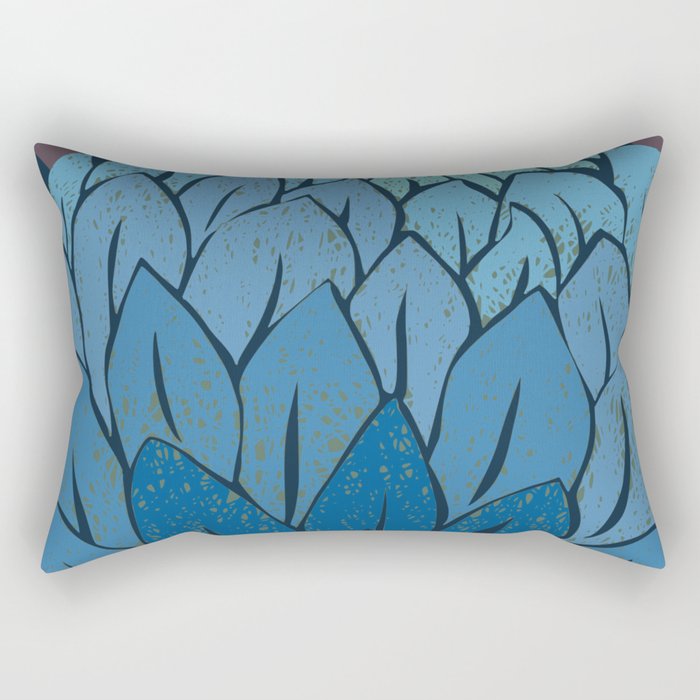 Artichoke dark blue Rectangular Pillow Gallery Image 1