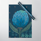 Artichoke dark blue Wrapping Paper Gallery Image 1