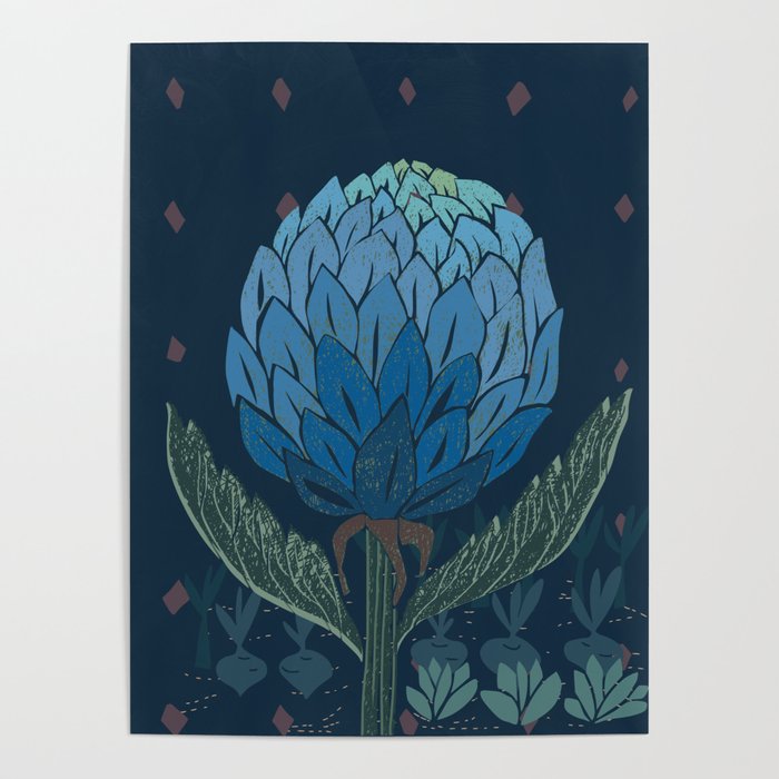 Artichoke dark blue Poster Gallery Image 4