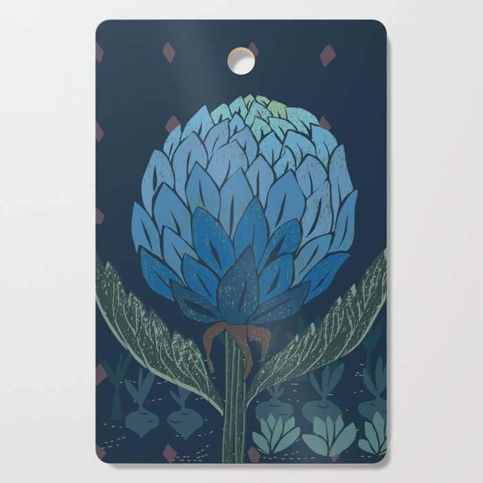 Artichoke dark blue Cutting Board Gallery Image 1