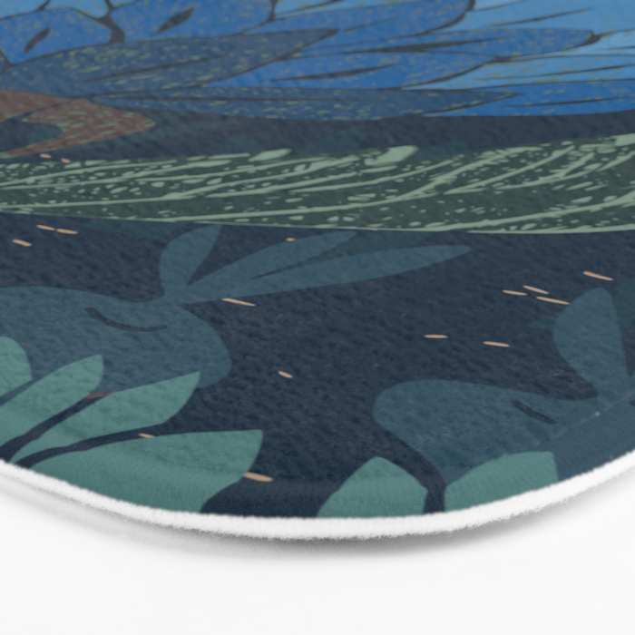 Artichoke dark blue Bath Mat Gallery Image 3