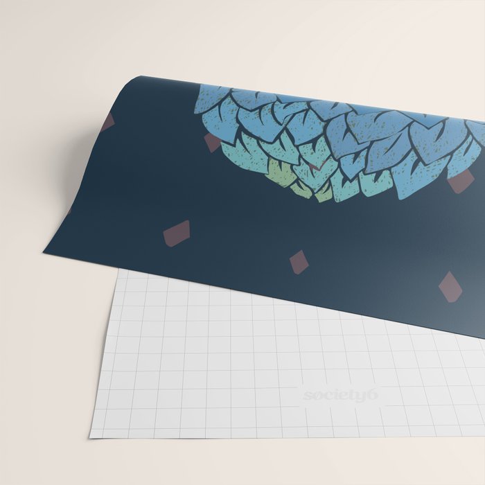 Artichoke dark blue Wrapping Paper Gallery Image 2