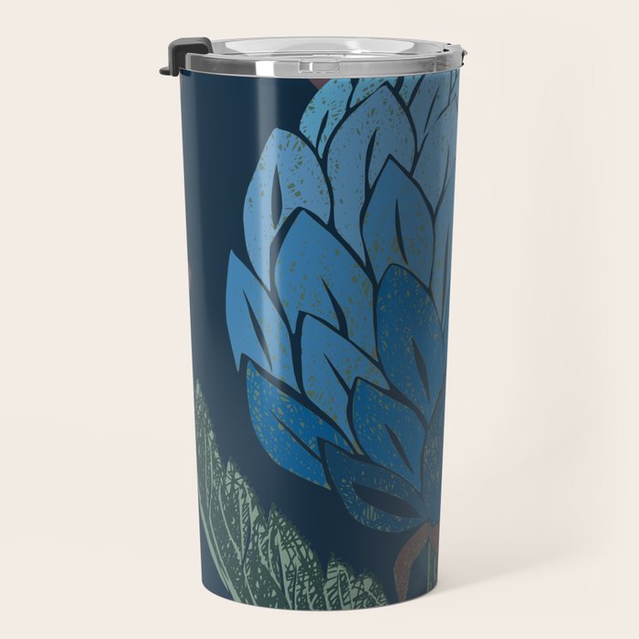 Artichoke dark blue Travel Mug Gallery Image 3