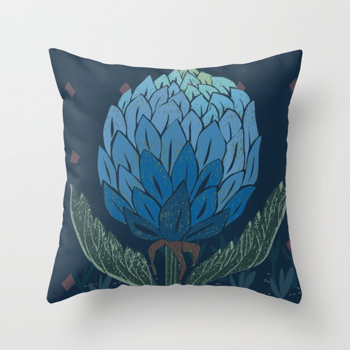 Artichoke dark blue Throw Pillow Gallery Image 6