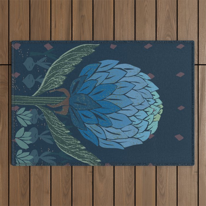 Artichoke dark blue Outdoor Rug Gallery Image 1