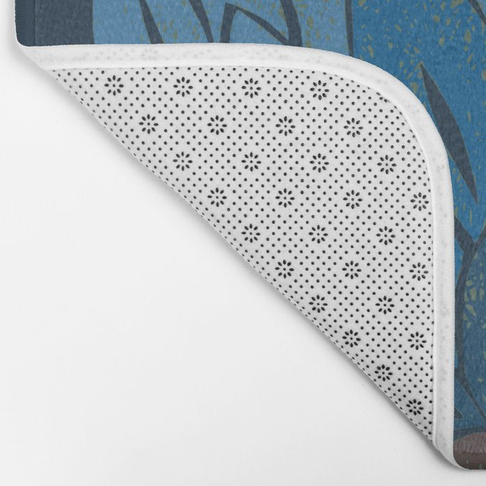 Artichoke dark blue Bath Mat Gallery Image 2