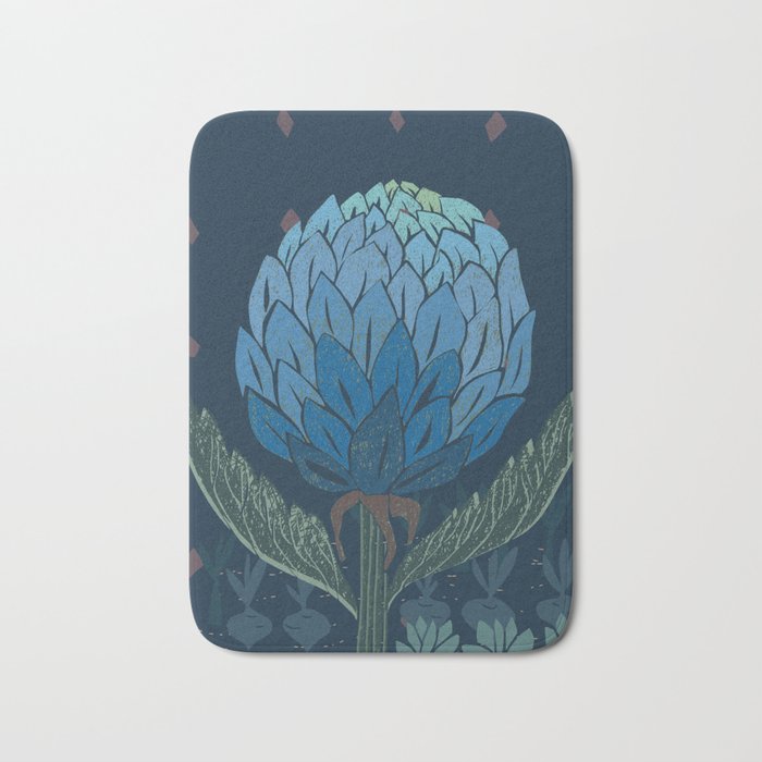Artichoke dark blue Bath Mat Gallery Image 1