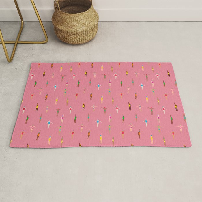 Swimmers in a Sea of Pink Rug Gallery Image 1