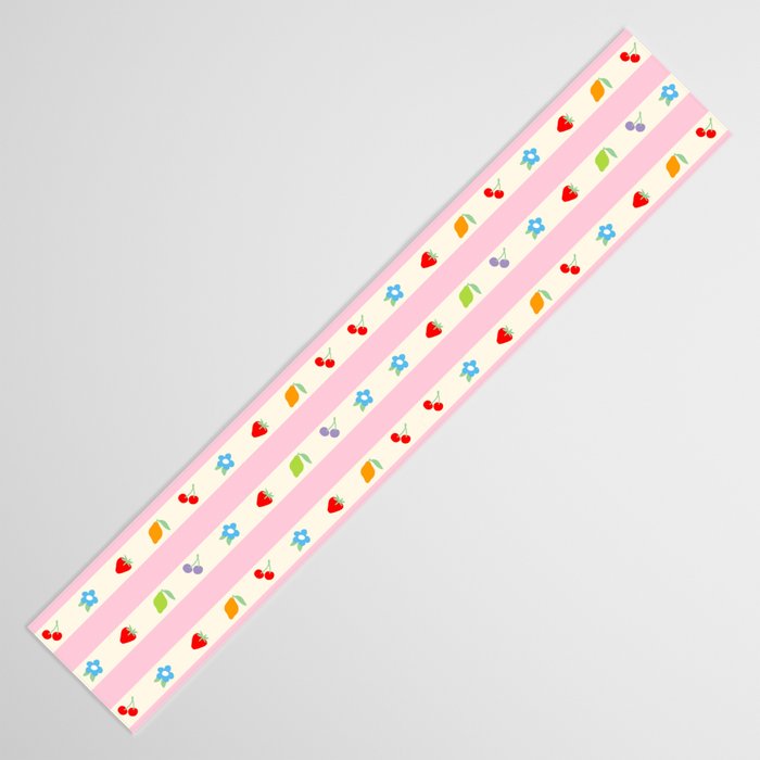 The cutest preppy fruity stripe pattern for Summer Table Runner Gallery Image 3