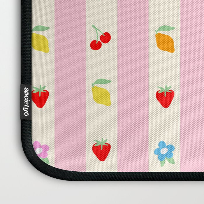 The cutest preppy fruity stripe pattern for Summer Laptop Sleeve Gallery Image 3