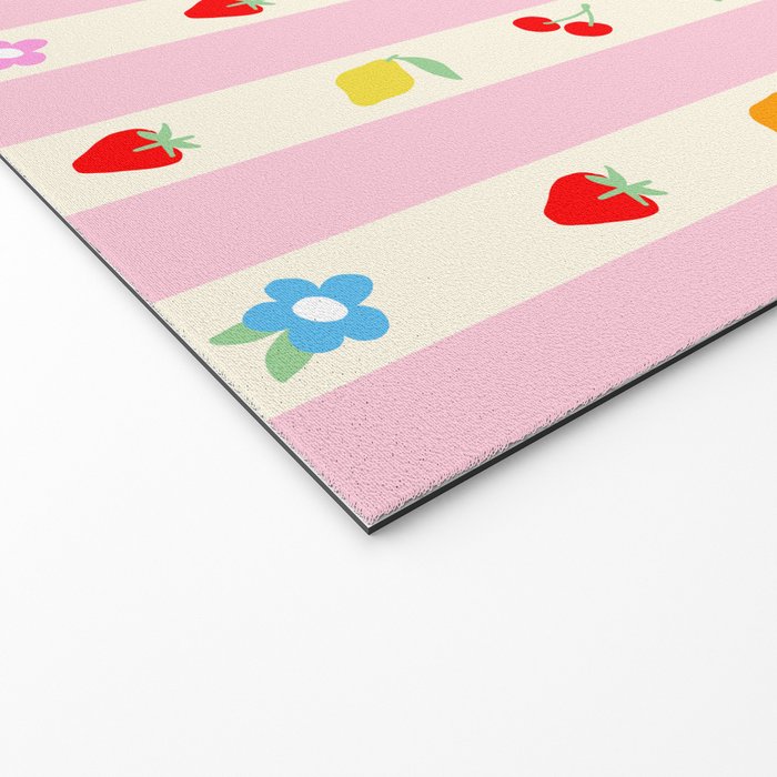 The cutest preppy fruity stripe pattern for Summer Welcome Mat Gallery Image 2