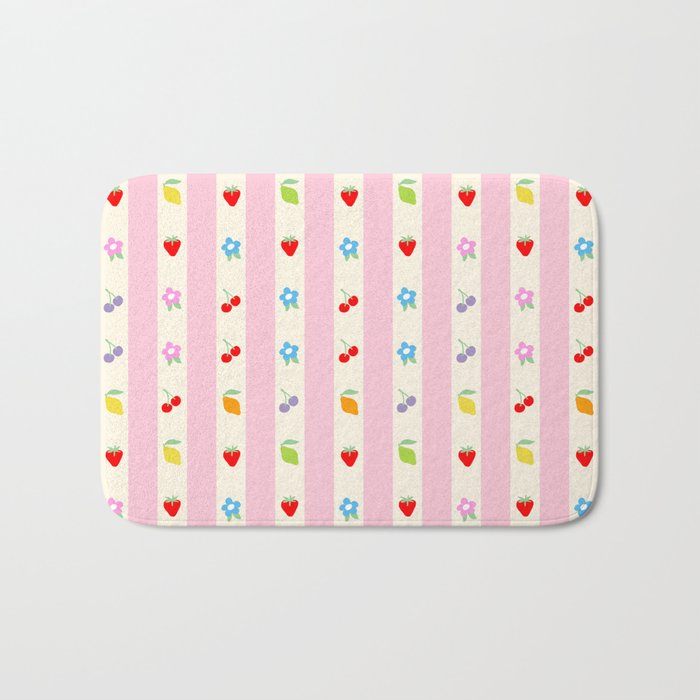 The cutest preppy fruity stripe pattern for Summer Bath Mat Gallery Image 1