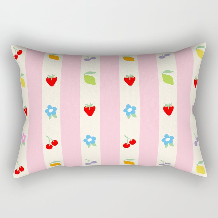 The cutest preppy fruity stripe pattern for Summer Rectangular Pillow Gallery Image 2