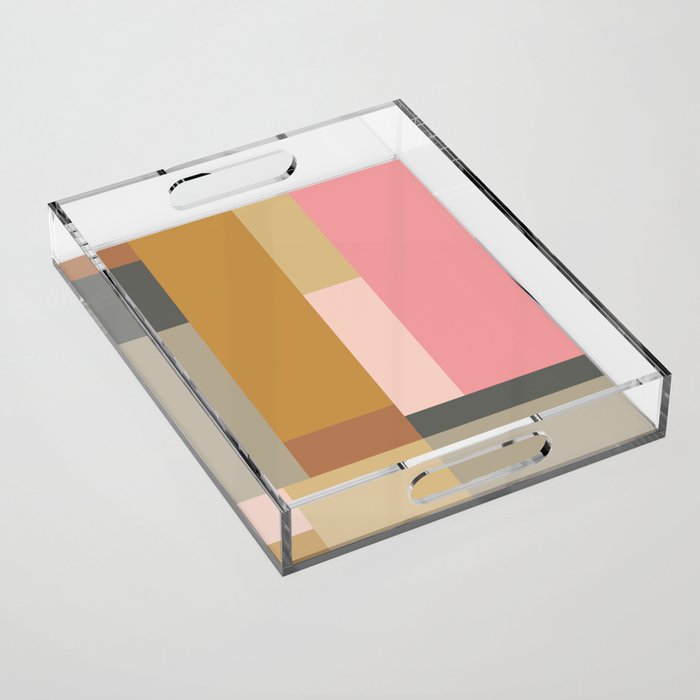 Color Block | Sage Green and Rose Pink Acrylic Tray Gallery Image 1