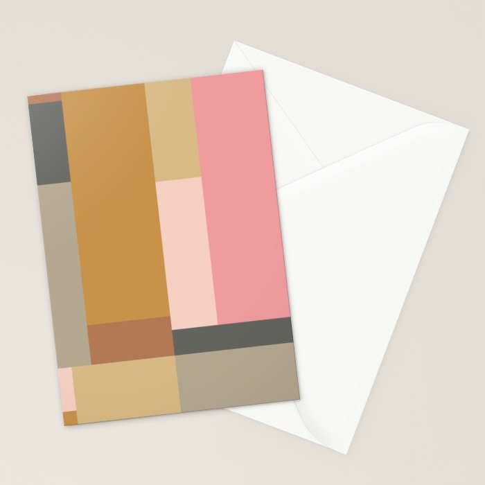 Color Block | Sage Green and Rose Pink Stationery Card Gallery Image 2