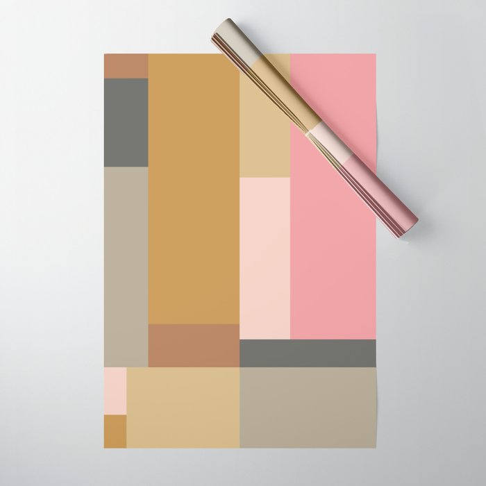 Color Block | Sage Green and Rose Pink Wrapping Paper Gallery Image 1